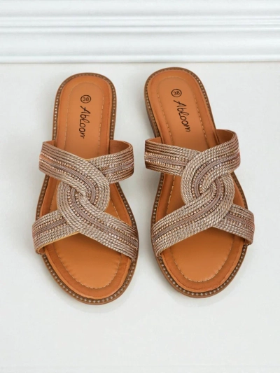 Royalfashion Damen Pantoletten Geflochten Woven Breeze