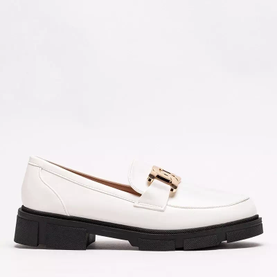 OUTLET Weiße Damenschuhe mit Kette Semla - Schuhe