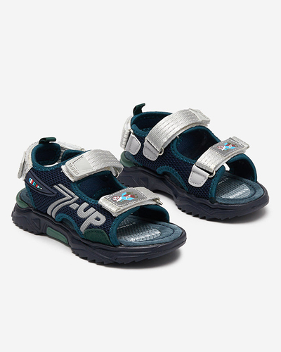 Doniso marineblaue und grüne Kindersandalen - Schuhe