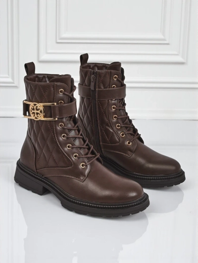 Gesteppte Damen Stiefeletten aus ökologischem Leder Sable Rose