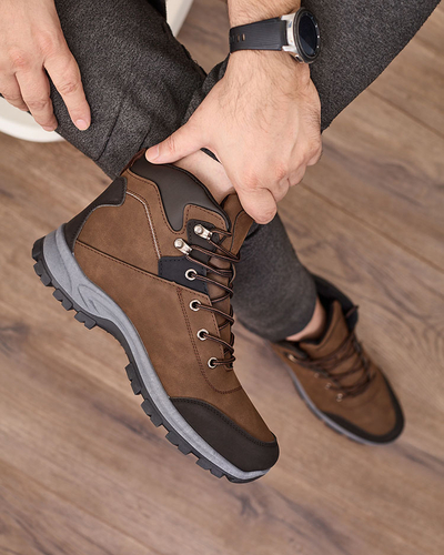 Royalfashion Dunkelbraune Herren-Trapper Nokuki