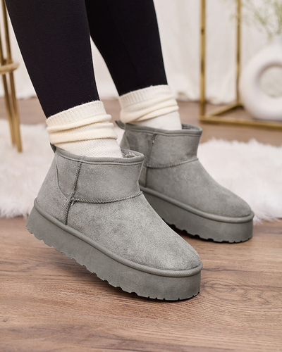 Royalfashion Grau Damen Plateau Schneestiefel Ersinella
