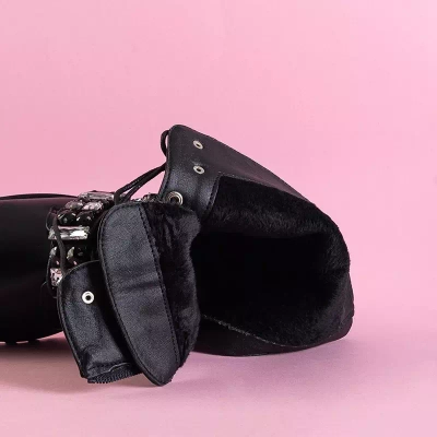 OUTLET Schwarze Damentaschen mit Steinen Ksymena - Schuhe
