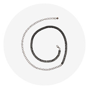 Schwarzer Kettengürtel für Damen mit Zirkonia - Accessoires