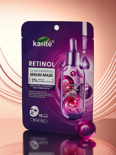 Tuchmaske mit Retinolserum - regeneriert und glättet die Haut intensiv
