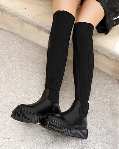 Royalfashion Damen Hesoppel Schlupfstiefel