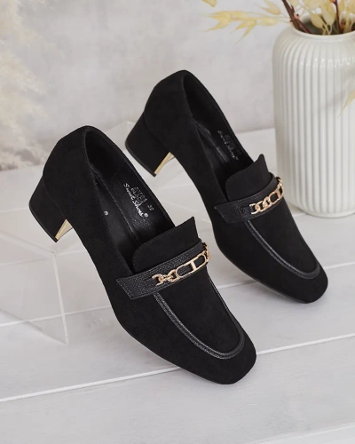 Royalfashion Elegante Damen Mokassins auf einem niedrigen Pfosten Oflem