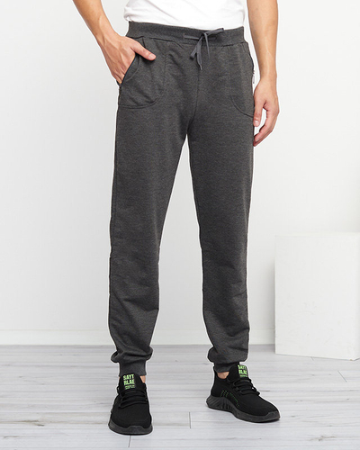 Темно-сірі чоловічі спортивні штани з кишенями - Одяг