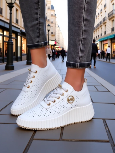 Royalfashion Damen Perforierte Sport Sneakers Jovenes