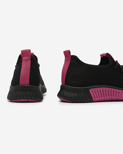 Schwarze Damen-Sportschuhe mit fuchsiafarbenen Einsätzen Keteti - Schuhe