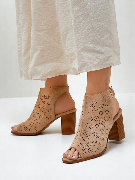 Royalfashion Damen-Cut-out-Blockabsatz-Sandalen Abetle