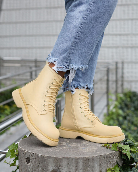 Royalfashion Matte beige Damenstiefel Kucillo