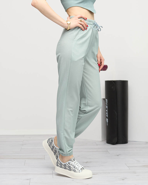 Жіночі м'ятні спортивні костюми з нашивкою - Одяг