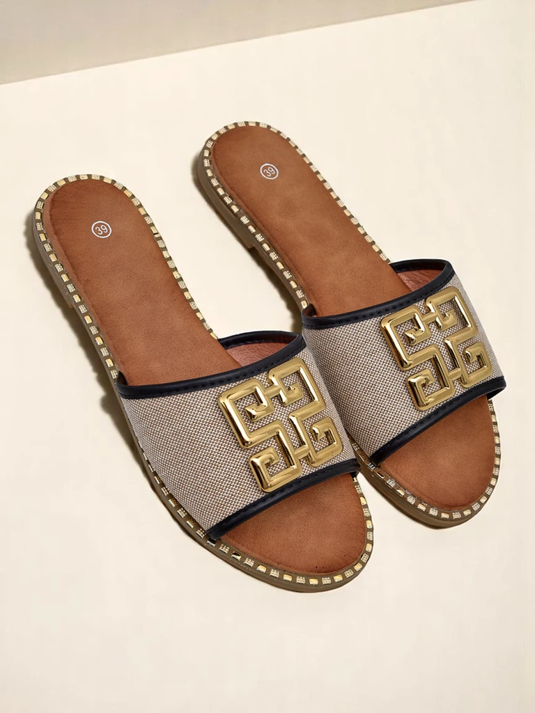 Royalfashion Damen-Slipper mit flacher Sohle Rorole