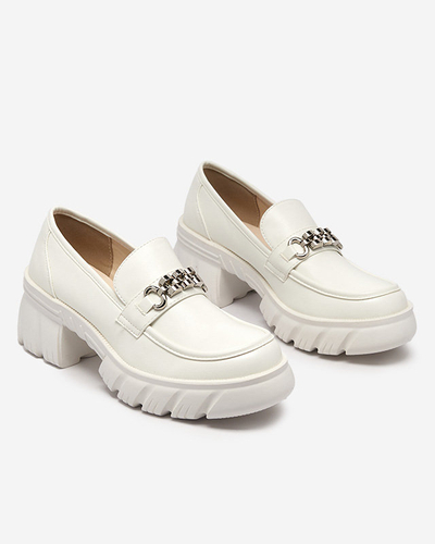 Weiße Damenschuhe auf massiver Erikela-Sohle - Schuhe