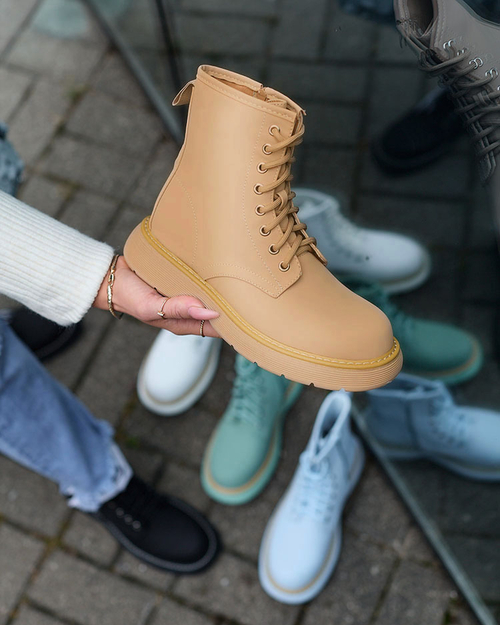 Жіночі черевики Royalfashion Matte світло-коричневі Kucillo