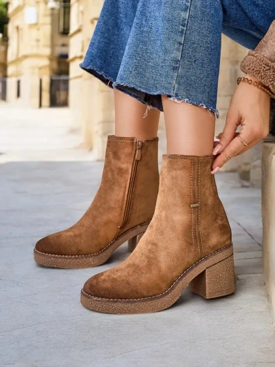 Royalfashion Eco-Wildleder Damen Stiefeletten mit Stiletto-Absatz Egrios