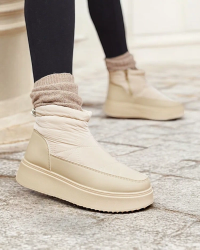 Royalfashion Damen Schneestiefel in beige Farbe Fopinia