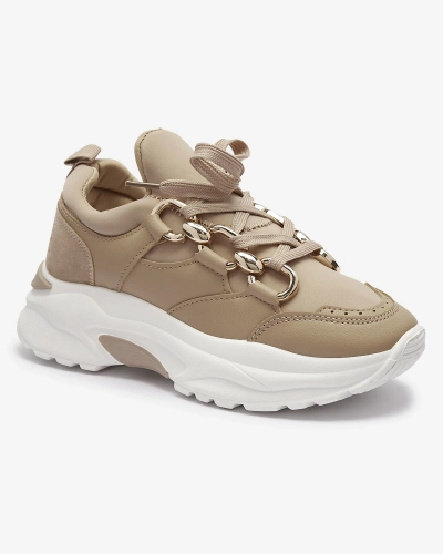 Hellbraune Damen-Sportschuhe mit Ketten Nanoka - Footwear