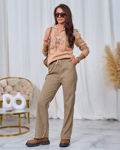Royalfashion Khaki Damen Cordstoffhose