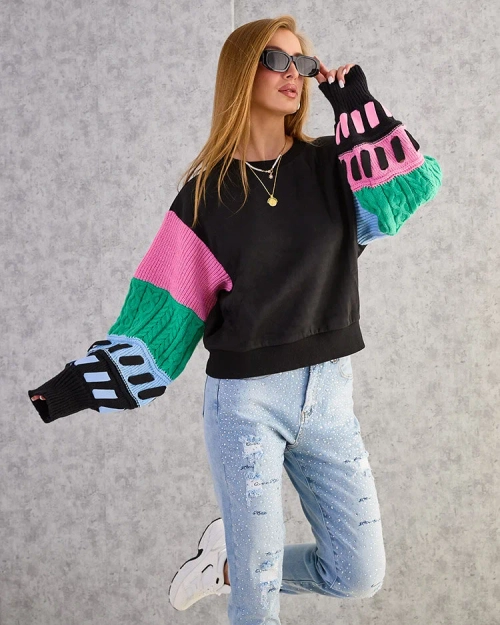 Жіночий світшот Royalfashion з різнокольоровими рукавами