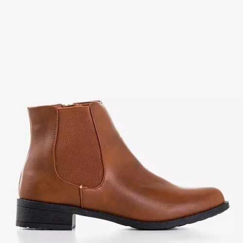 OUTLET Світло-коричневі жіночі чоботи Челсі на плоскому каблуці Timea - Туфлі