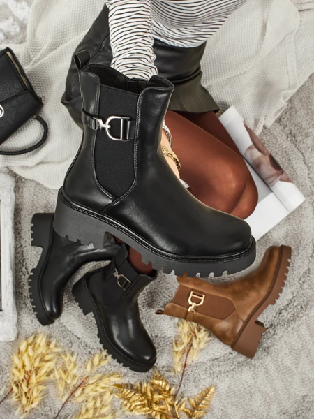 Höhere Damenstiefeletten aus Öko-Leder Ovella