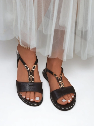 Royalfashion Damen Sandalen mit dekorativen Riemchen Siena Glow