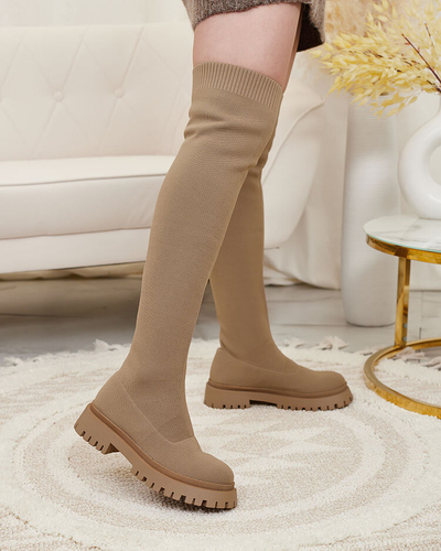 Royalfashion Braun Damenstiefel zum Hineinschlüpfen Radgitas