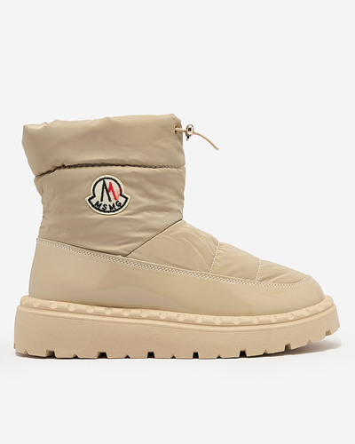 Royalfashion Damen Schlupf-Schneestiefel in hellbrauner Farbe Ireda