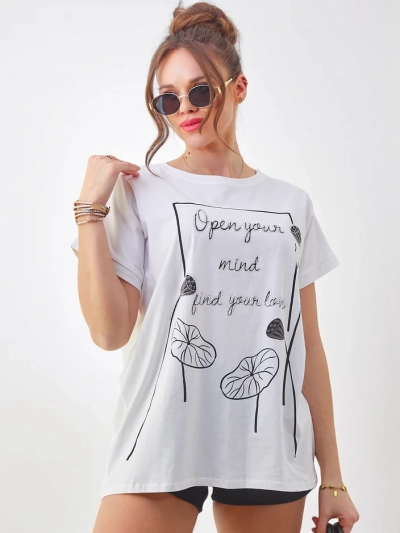 Royalfashion Damen Baumwoll-T-Shirt mit einem interessanten Druck