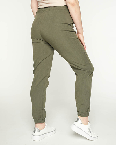 Grüne Stoff-Jogginghose für Damen GROSSE GRÖSSE - Kleidung