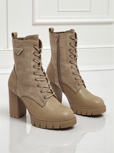 Damen Stiefeletten Öko-Wildleder mit Blockabsatz Event Bramble