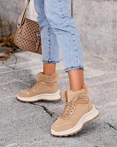 Royalfashion Warme Damen-Sneaker mit Fell Mofell