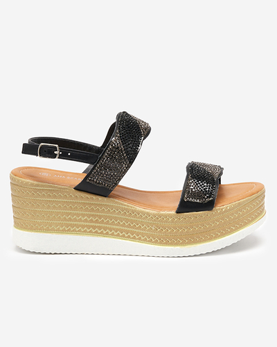Schwarze Damensandalen mit Zirkonia Acroq - Schuhe