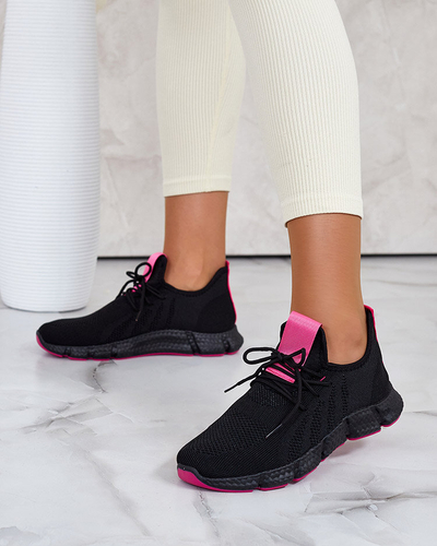Sportschuhe für Damen in Schwarz und Fuchsia Bommgi - Schuhe