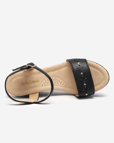 OUTLET Schwarze Keilsandalen für Damen Bellomia - Schuhe
