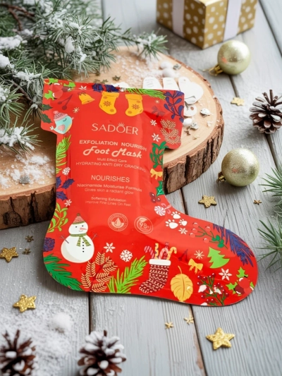 Різдвяна маска для ніг- шкарпетки з ніацинамідами- зволожуюча