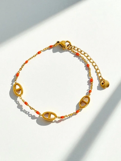 Aurelia Perseus - elegantes, vergoldetes Armband mit geometrischem Motiv