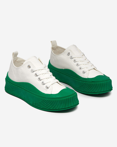 Weiß-grüner Damen Sneaker, Typ Nerikas - Schuhe
