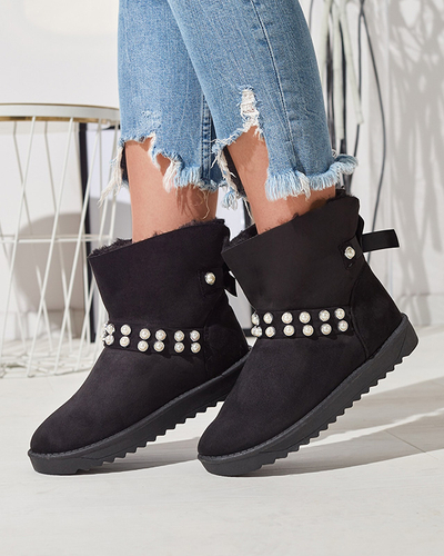 Schwarze Damen-Schneestiefel mit Himini-Band - Schuhe
