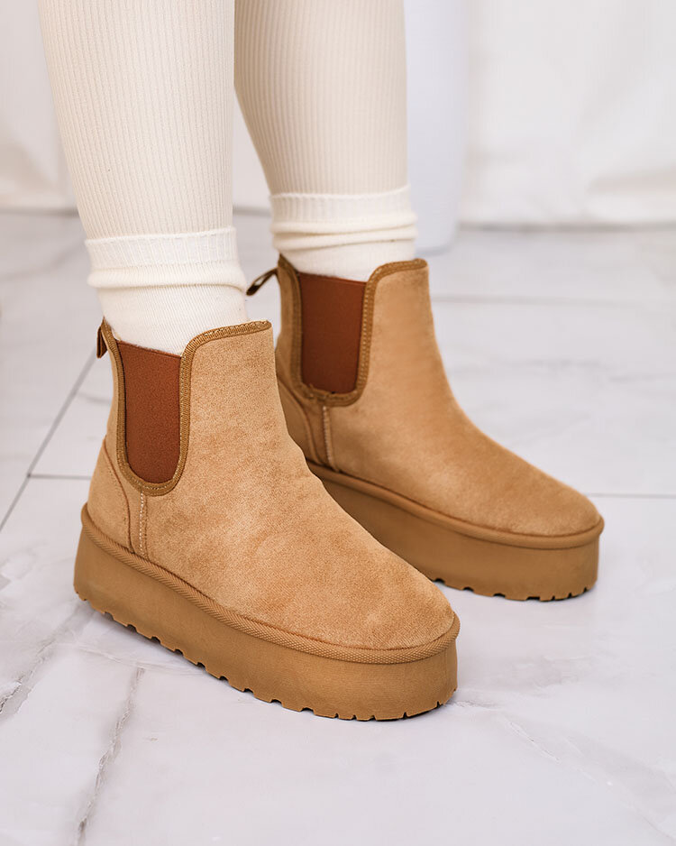 Royalfashion Braun Damen Plateau Schneestiefel Stiellsia