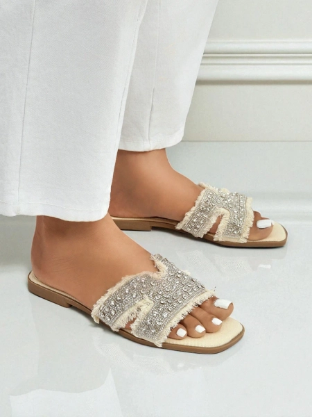 Royalfashion Damen-Sandalen mit Strasssteinen CrystalEase