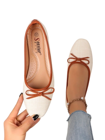 Royalfashion Damen Ballettschuhe mit Glitzer und einer Schleife Aramie