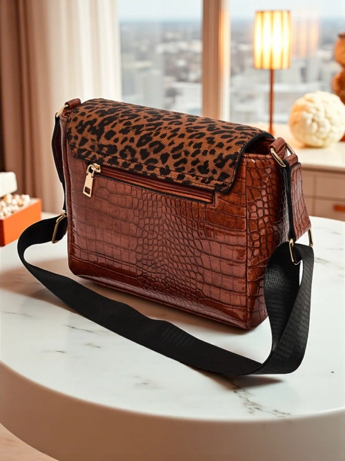 Сумка Ariadne Camel Croco з клапаном Panterka – Стильна сумка-листоноска