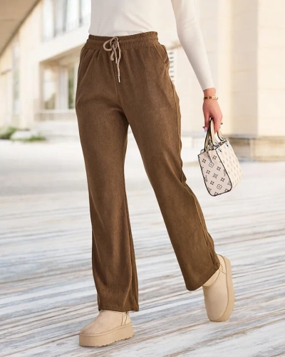 Royalfashion Braune Damen Cordstoffhose