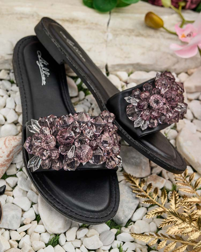 Royalfashion Damen Loberra Strass-Flip-Flops