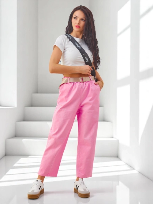 Royalfashion бавовняні прямі жіночі штани з тканини