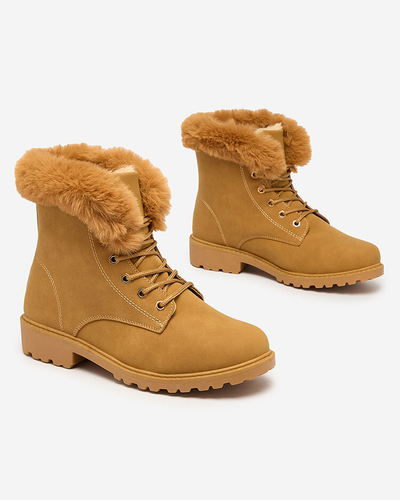 Royalfashion Klassische Damenstiefel a'la trappers in camel Dotsacia Farbe
