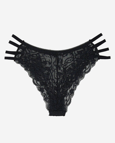 Schwarzer Damen-Spitzen-BH-Slip - Unterwäsche